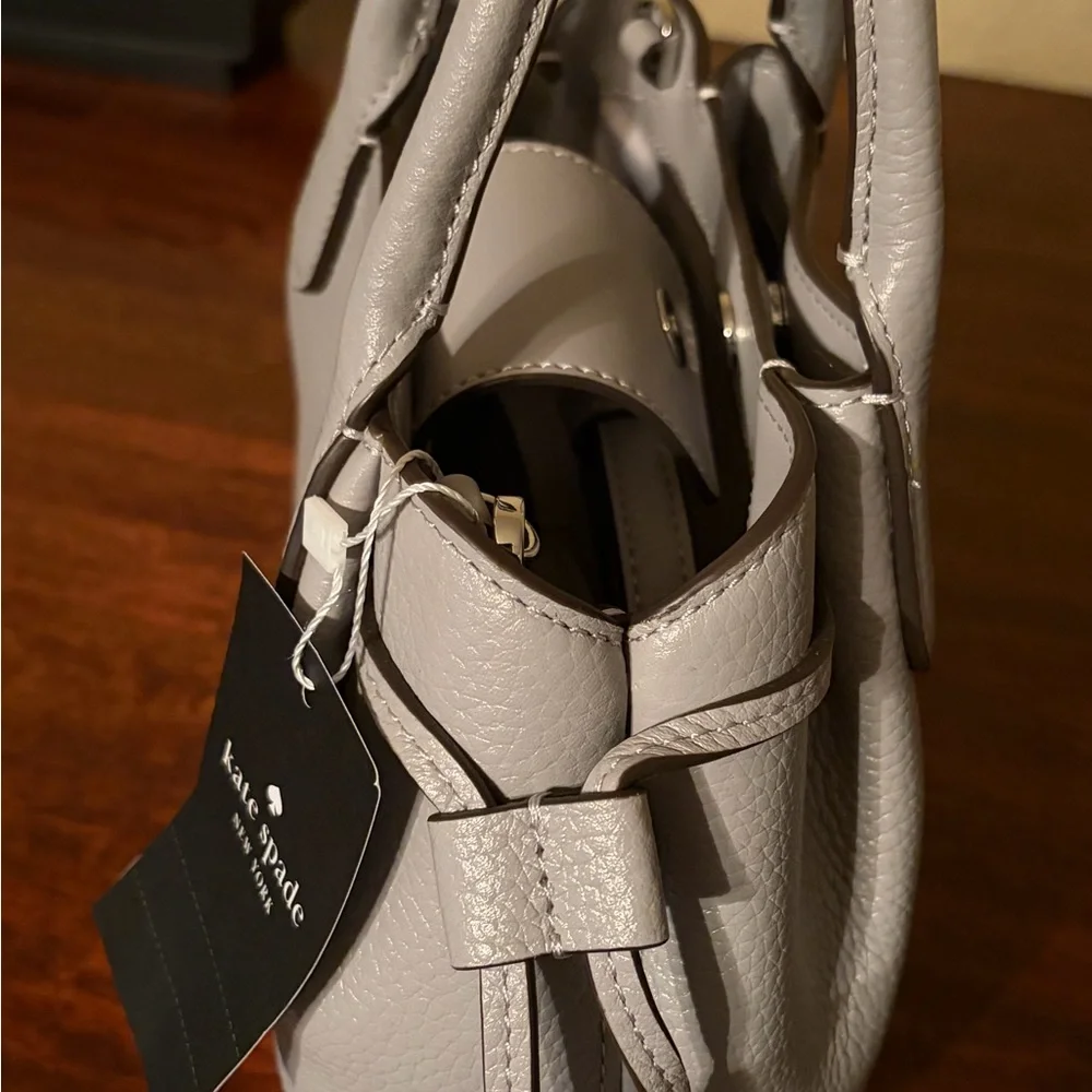 kate spade Pebbled Leather Crossbody Satchel - Gray